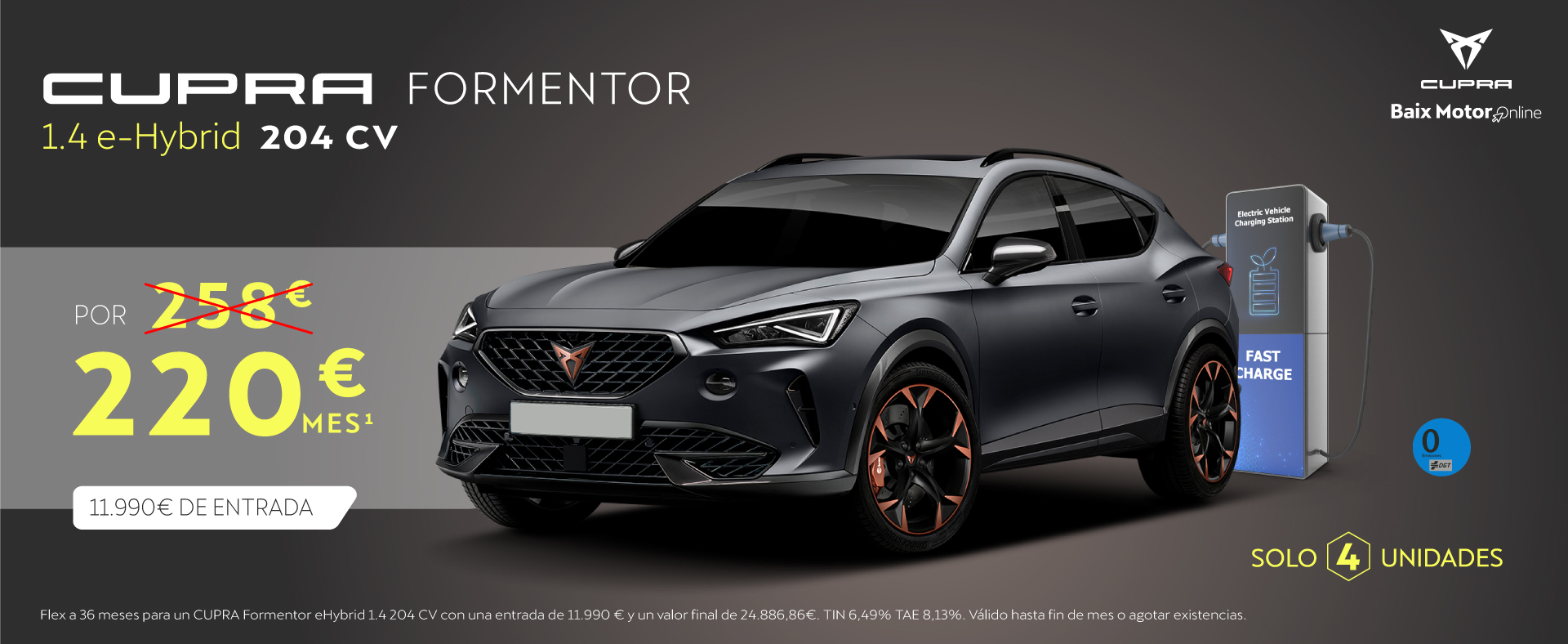 Ofertón Cupra Formentor Hibrido Enchufable desde 220€