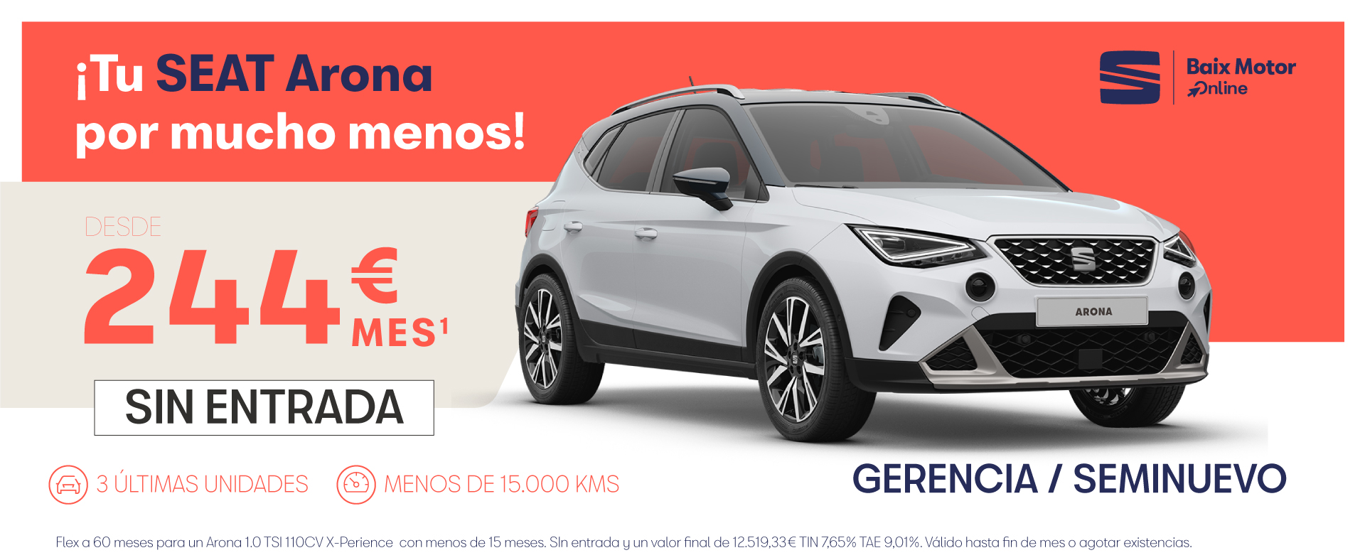 ¡Promoción SEAT Arona KM0 Sin Entrada!