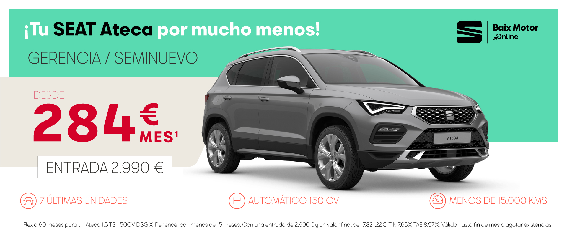 ¡Ocasión SEAT Ateca 150CV! Sólo 7 Unidades