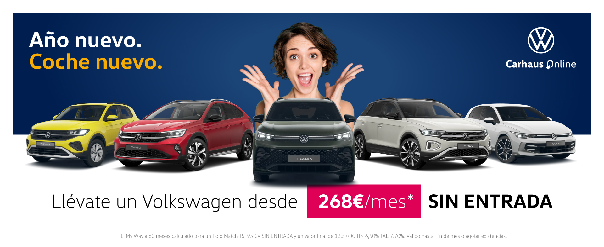 Estrena Volkswagen desde 268€/mes ¡Sin entrada!