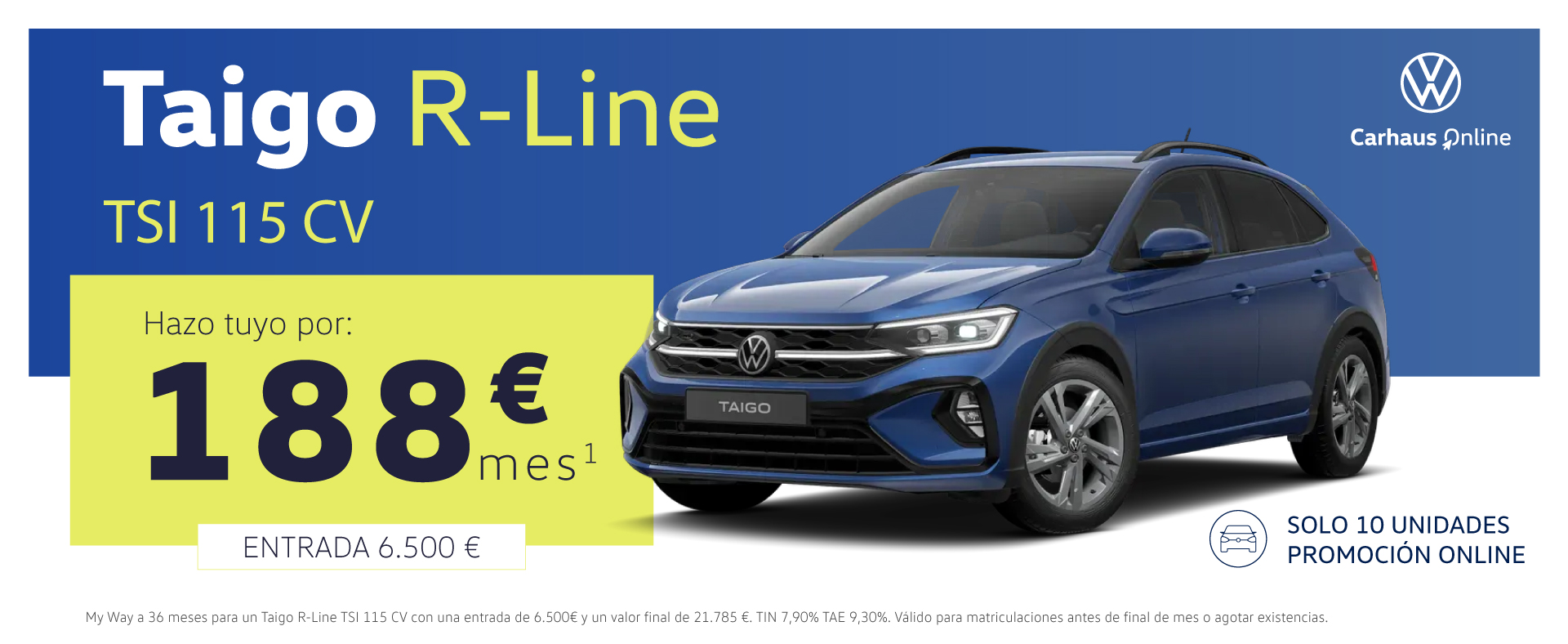 Oferta Taigo R-Line 115CV por 188€