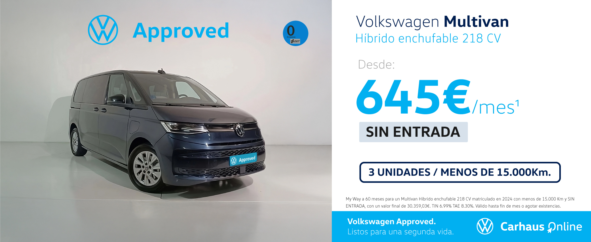 ¡Ocasión! Volkswagen Multivan Híbrida enchufable