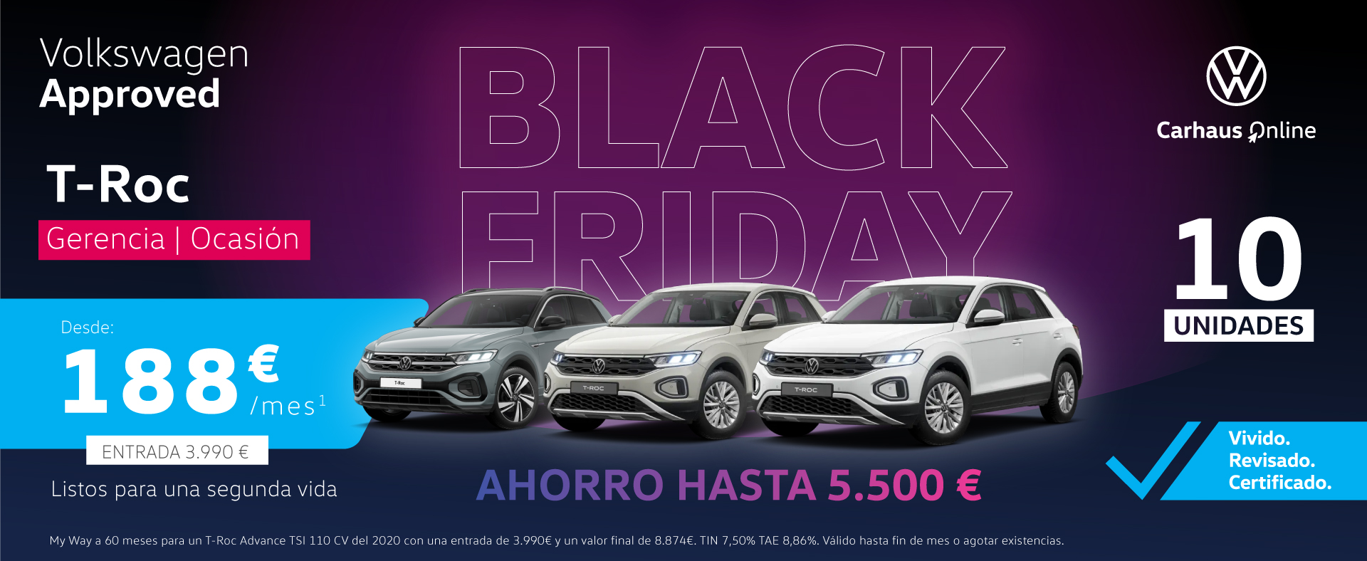 Black Friday T-Roc Ocasión ¡Sólo 10 unidades!