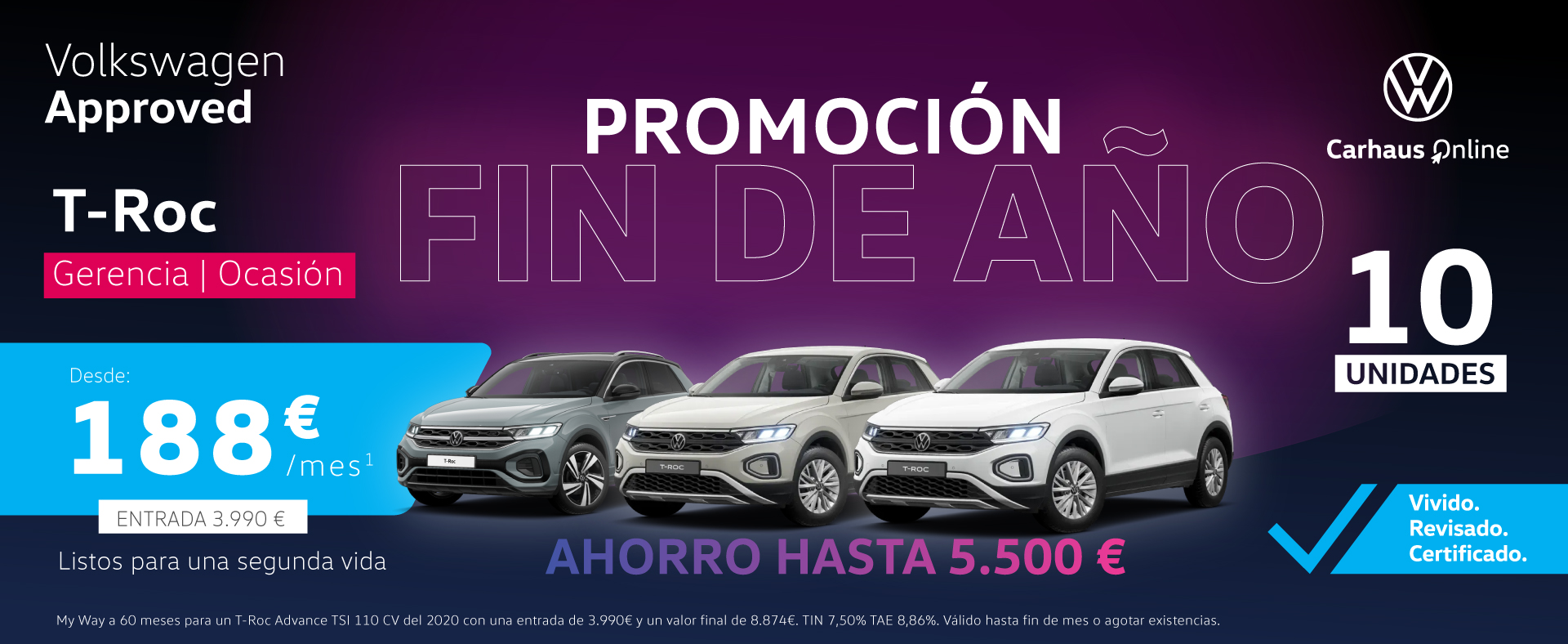 ¡Promoción Fin de Año! T-Roc Ocasión. Solo 10 unidades